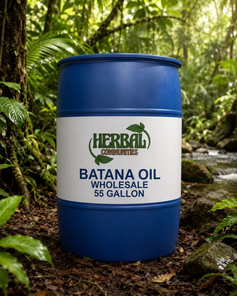 Sealed barrel of raw batana oil, also known as ojon oil, in the La Mosquitia rainforest